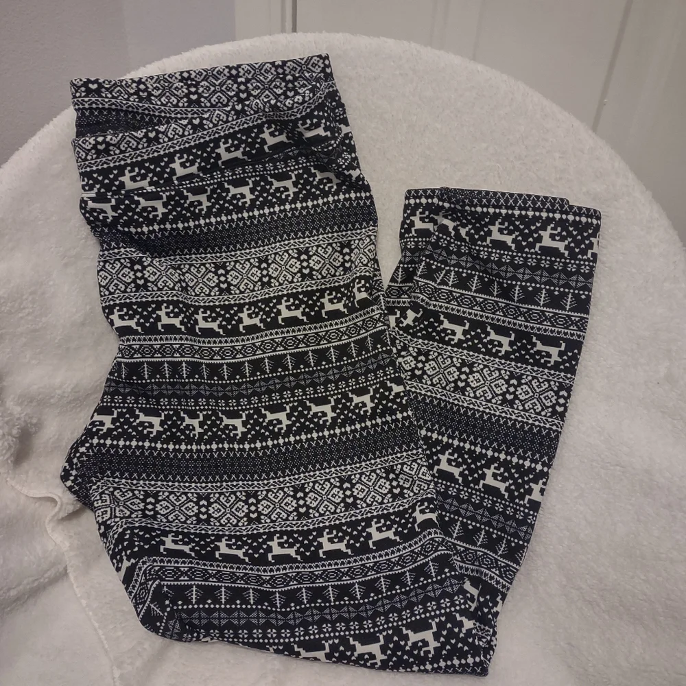 Reindeer leggings pants Black White XXL - Picture 4 of 5